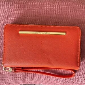 Steve Madden Bold Orange Wristlet Clutch
